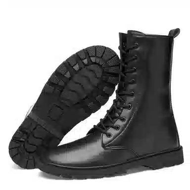 公牛氏邸 牛皮 百搭舒适 复古时尚潮流 短靴 男女同款 黑色