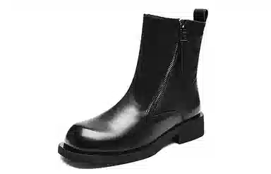 EBLAN Leather Platform Ankle Boots