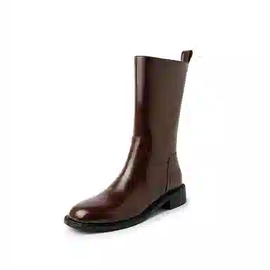 牛皮 复古百搭西部牛仔风骑士 短靴 女款