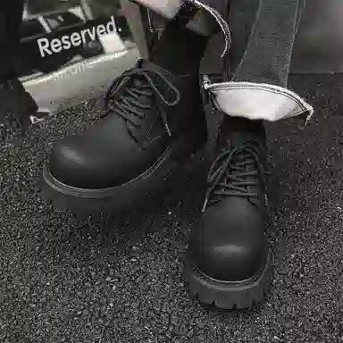 驰狼 马丁鞋 舒适内增高短筒 男女同款