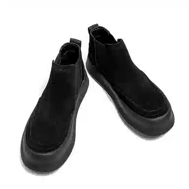 威世米邦 牛反绒 百搭舒适 厚底 短筒 切尔西靴 男款 棕色