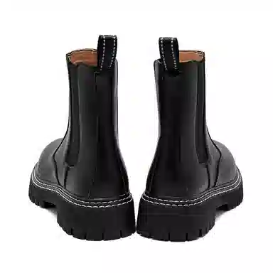 卡奇奥蒂 超纤皮 英伦百搭 简约潮流 防滑减震 高筒 切尔西靴 男款 黑色