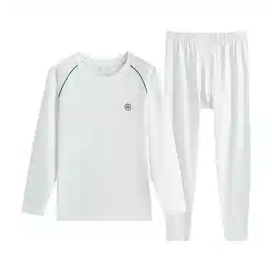 贴身领域 纯棉时尚可外穿圆领抗菌长袖秋衣秋裤打底衫青少年青年保暖内衣套装 男款