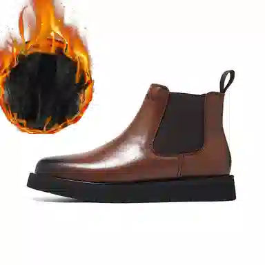 敦奴 超纤皮 经典简约 百搭时尚 短筒 切尔西靴 男款