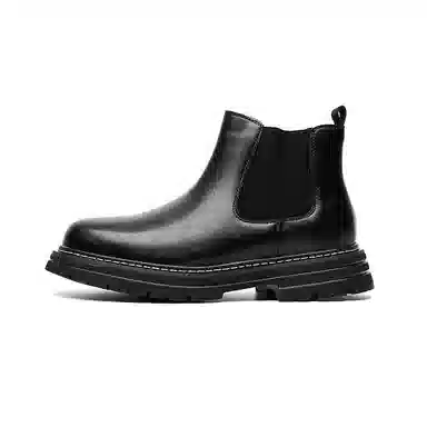 卡奇奥蒂 超纤皮 英伦时尚 舒适百搭 减震耐磨 短中筒 切尔西靴 男款 黑色