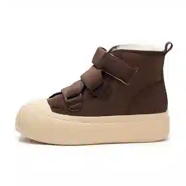 尊儿 合成革 时尚休闲 短中筒 雪地靴 男女同款