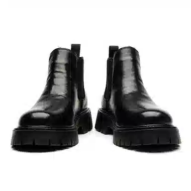 卡奇奥蒂 超纤皮 时尚舒适 短筒 切尔西靴 男款 黑色