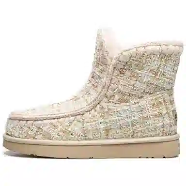 AU&MU Knit Pattern Snow Boots