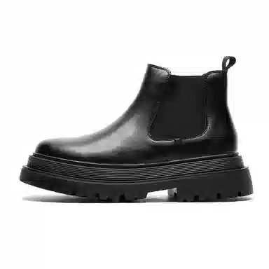 罗蒙 超纤皮 通勤百搭 短筒 切尔西靴 男款 黑色