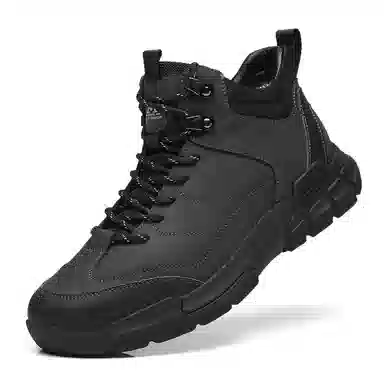 木林森 二层牛皮 保暖 潮流百搭户外 及踝 雪地靴 男款