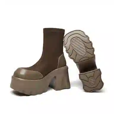 CHERYKALLY Retro Platform Ankle Boots 10cm