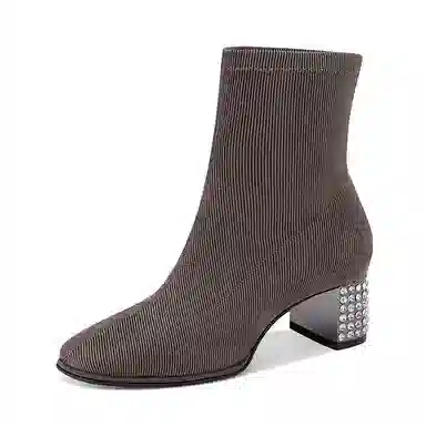 Jessica Sophia Suede Crystal Slim Ankle Boots