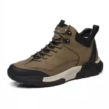 木林森 二层牛皮 保暖 潮流百搭户外 及踝 雪地靴 男款