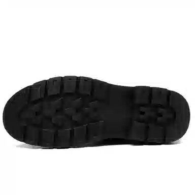 法派 头层牛皮 套脚圆头 纯色耐磨 英伦时尚 百搭轻便 及踝 切尔西靴 男款 黑色