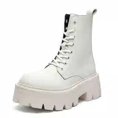 男士增高英伦风大头厚底中帮工装机车德比 马丁靴 男女同款