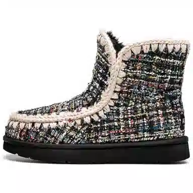 AU&MU Knit Pattern Snow Boots