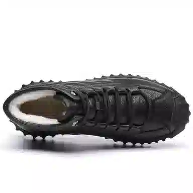 法派 二层牛皮 保暖时尚舒适 短筒 户外靴 男款 黑色