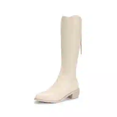 SATURDAY MODE PU V-Cut High Boots 5cm