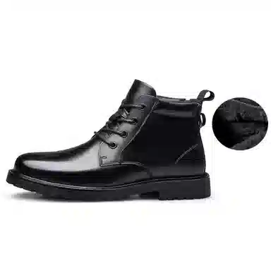 袋鼠头 牛皮革 舒适百搭 防滑厚底 中筒 马丁靴