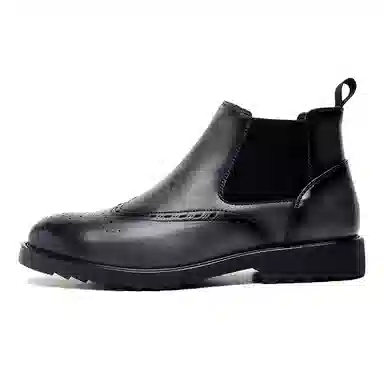 品乙 超纤皮 百搭 增高潮流 时尚舒适 短筒 切尔西靴 男款