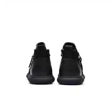 PARDASAUL Round Toe Side Zipper Boots Black