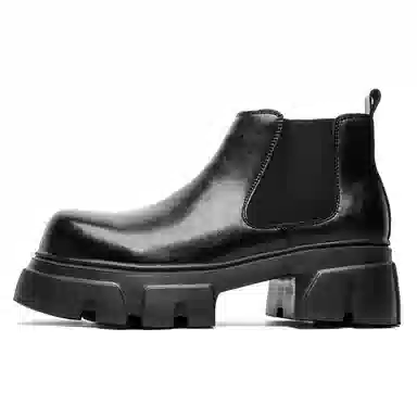 威世米邦 超纤皮 百搭通勤潮流 短筒 切尔西靴 男款 黑色