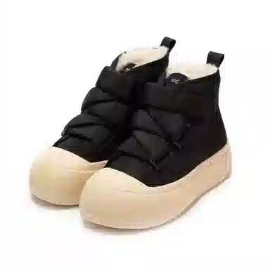 尊儿 合成革 时尚休闲 短中筒 雪地靴 男女同款