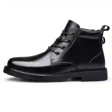 袋鼠头 牛皮革 舒适百搭 防滑厚底 中筒 马丁靴