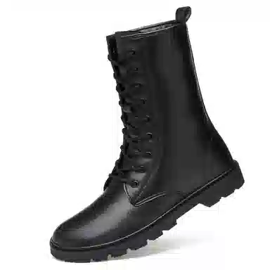 公牛氏邸 牛皮 百搭舒适 复古时尚潮流 短靴 男女同款 黑色