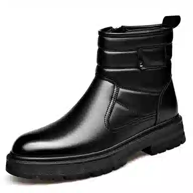 牛剖层革 加绒舒适休闲时尚百搭保暖 短靴 男款