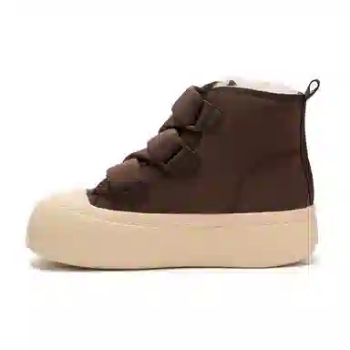 尊儿 合成革 时尚休闲 短中筒 雪地靴 男女同款