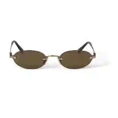 Miu Miu Oval Sunglasses Gold