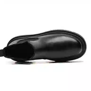 卡奇奥蒂 超纤皮 加绒 英伦风舒适 短筒 切尔西靴 男款 黑色