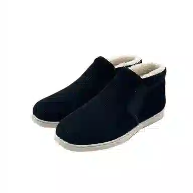 内联升 灯芯绒 保暖日常 短靴 男款 黑色