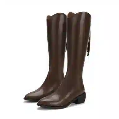 SATURDAY MODE PU V-Cut High Boots 5cm