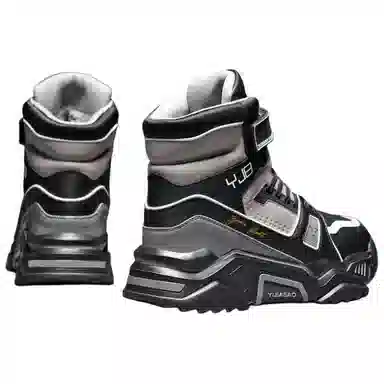 谊嘉宝 超纤皮 保暖耐磨 舒适休闲 短筒 雪地靴 男款 黑灰色