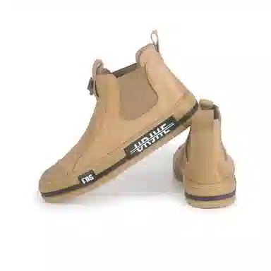 泰点 头层牛皮 复古百搭舒适 短筒 切尔西靴 厚底增高 男款 黑色