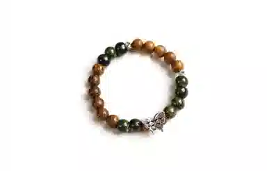 金瑞邦 新中式国潮 元气朵朵精准桃花偶遇佳侣 校园穿搭高级感桃运蝴蝶好运 檀木 手串 男女同款情侣款