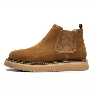 小红人 牛反绒 舒适时尚 一脚蹬 切尔西靴 男