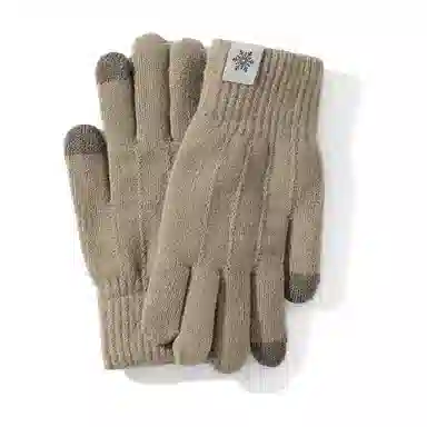 俞兆林 加厚保暖开车 户外骑行电动车防风防寒简约百搭加绒针织可触屏 锦纶 绒线手套 男款