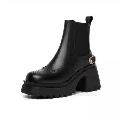 苏颜娇 头层牛皮 百搭时尚 短筒 切尔西靴 女款