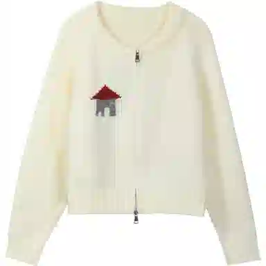 谜秀 宽松拉链加厚长袖针织衫 女款