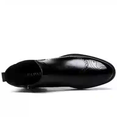 法派 头层牛皮 英伦 加绒舒适 百搭防滑 时尚耐磨 中筒 切尔西靴 男款