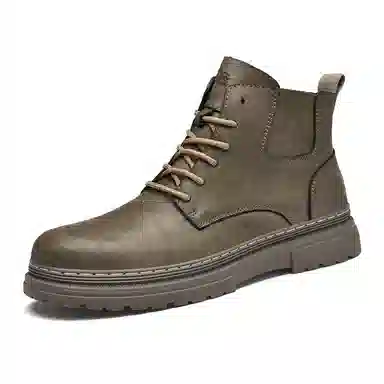 木林森 二层牛皮 英伦风 舒适 加绒 机车 切尔西靴 男款