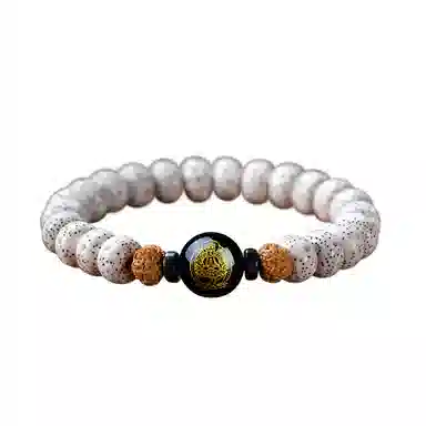 达隆 八大守护神 菩萨文玩佛珠玛瑙转运珠 时来运转黑曜石佛珠 本命年蛇年#好运 星月菩提 单圈手串 男女同款情侣款