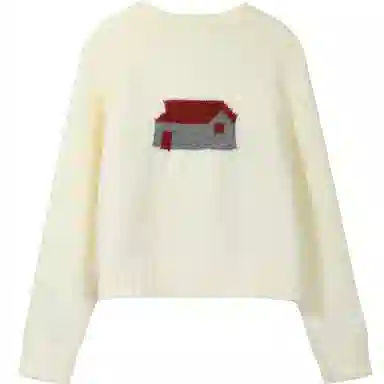 谜秀 宽松拉链加厚长袖针织衫 女款