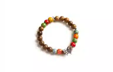 金瑞邦 新中式国潮 元气朵朵精准桃花偶遇佳侣 校园穿搭高级感桃运蝴蝶好运 檀木 手串 男女同款情侣款