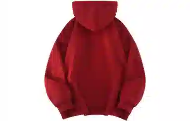 快鱼 韩系时尚重磅个性简约印花基础款多巴胺休闲时尚舒适宽松百搭无性别主义连帽卫衣 男女同款 酒红