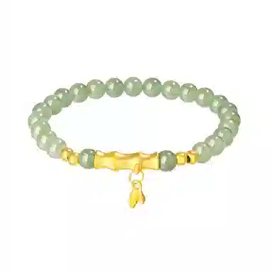 老凤祥 竹节 中式国潮国风轻奢甜美小清新小众 高级温柔百搭精品宝藏 足金 按克计价 黄金手串 女款