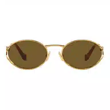 Miu Miu Oval Sunglasses Gold